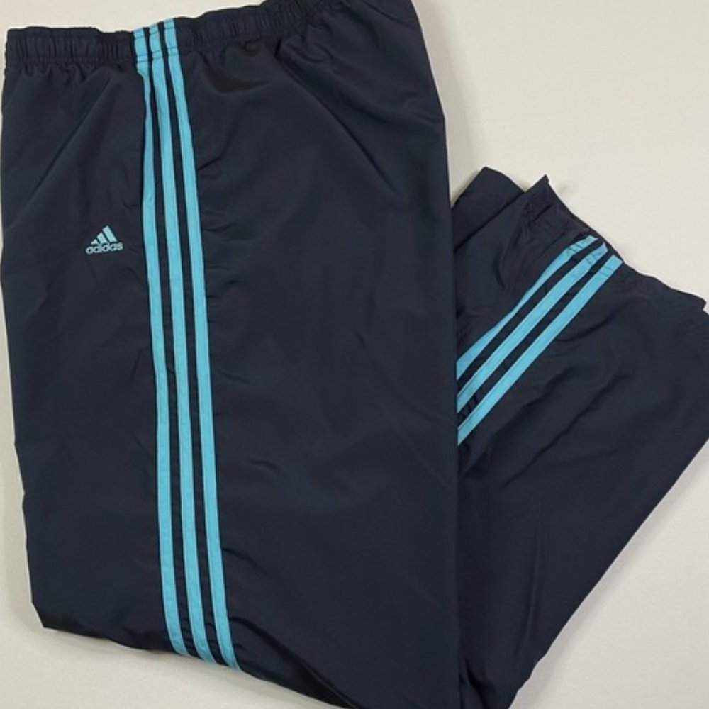Adidas Track Pants Women’s XL Lightweight Athletic Stretch Waist Zipper Legs